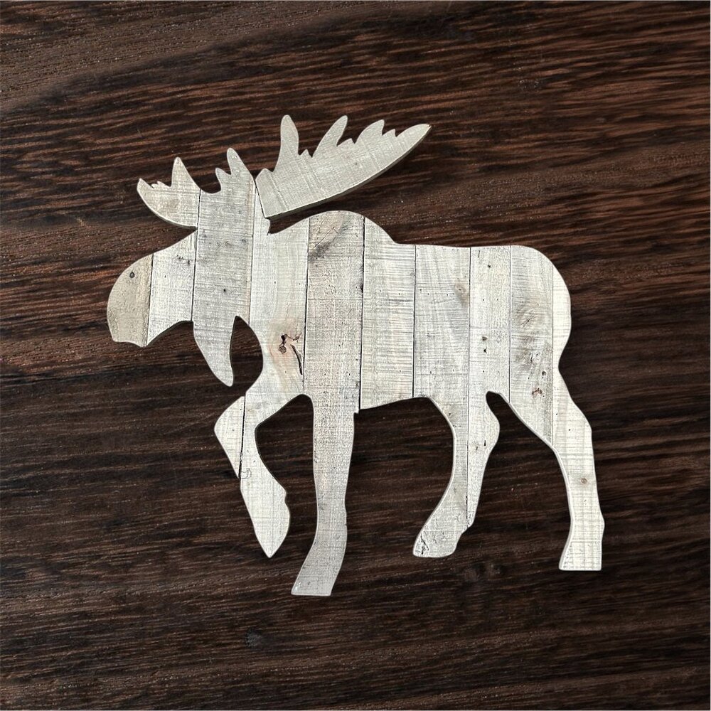 Rustic Wooden Moose Animal Wall Hanging Decor 24” Nature Alaska Canada Maine